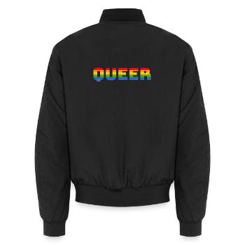 Regenbogen queer LGBT CSD Shirt lgbtqi queer - Unisex Bomberjacke - Schwarz - Hinten - AI Model Male 185 light (185cm)