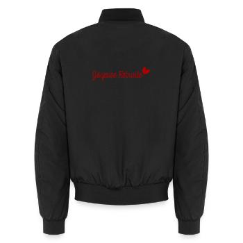 RETRAITE. BONNE RETRAITE. JOYEUSE RETRAITE. COEUR - Bomber unisexe - noir - Dos - AI Model Male 185 light (185cm)