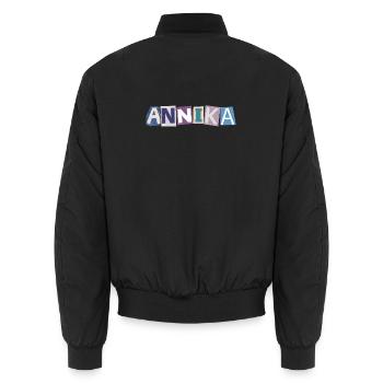 Annika Girl Nom Cadeau Cœur Design - Bomber unisexe - noir - Dos - AI Model Male 185 light (185cm)