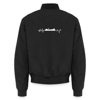 Battement de cœur d’Oxford - Bomber unisexe - noir - Dos - AI Model Male 185 light (185cm)