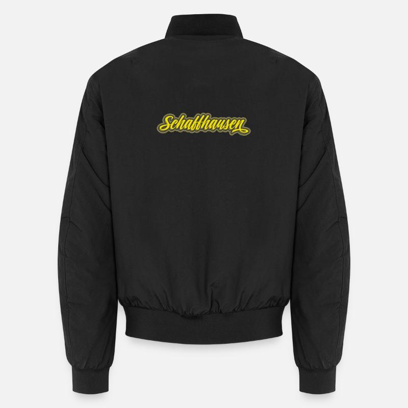 Schaffhausen Script Lettering - Unisex Bomber Jacket - black