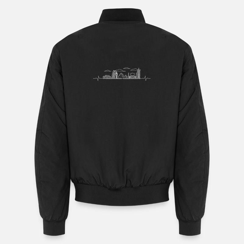 Heartbeat skyline landmarks Unisex Bomber Jacket