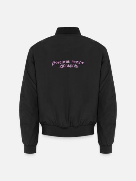 Skifahren glücklich - Unisex Bomberjacke - Schwarz