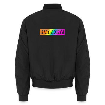 Typo HARMONY Kontur Rainbow - Unisex Bomberjacke - Schwarz - Hinten - AI Model Male 185 light (185cm)