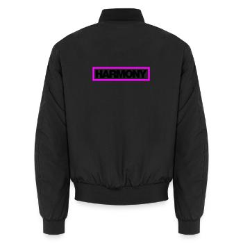 Typo HARMONY Kontur 2C - Unisex Bomberjacke - Schwarz - Hinten - AI Model Male 185 light (185cm)