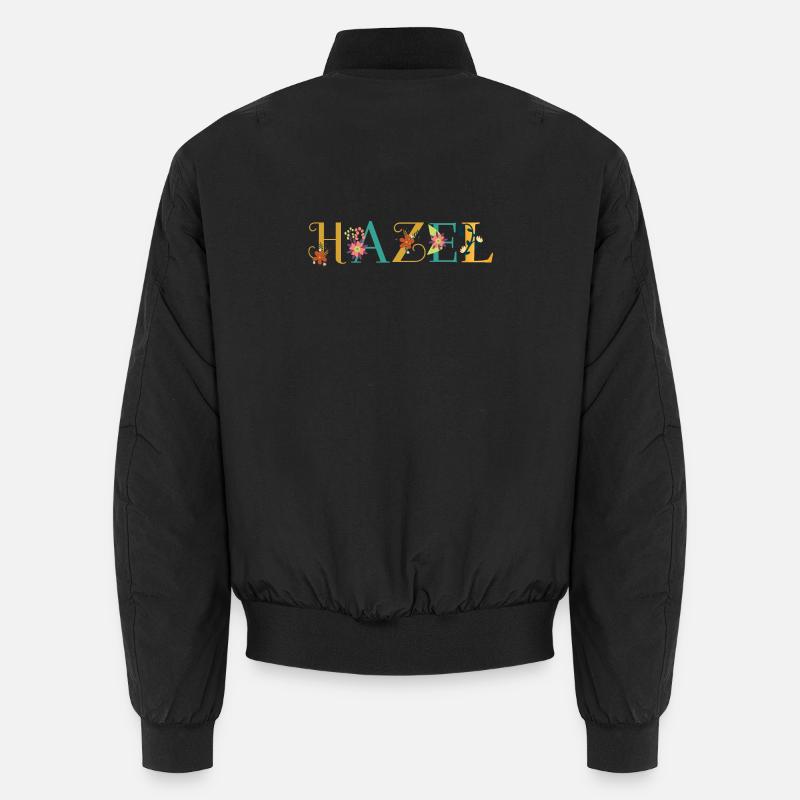 Art du nom HAZEL avec fleurs brodées Bomber unisexe