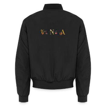 VENLA Name mit Blumen geschmückt - Unisex Bomberjacke - Schwarz - Hinten - AI Model Male 185 light (185cm)
