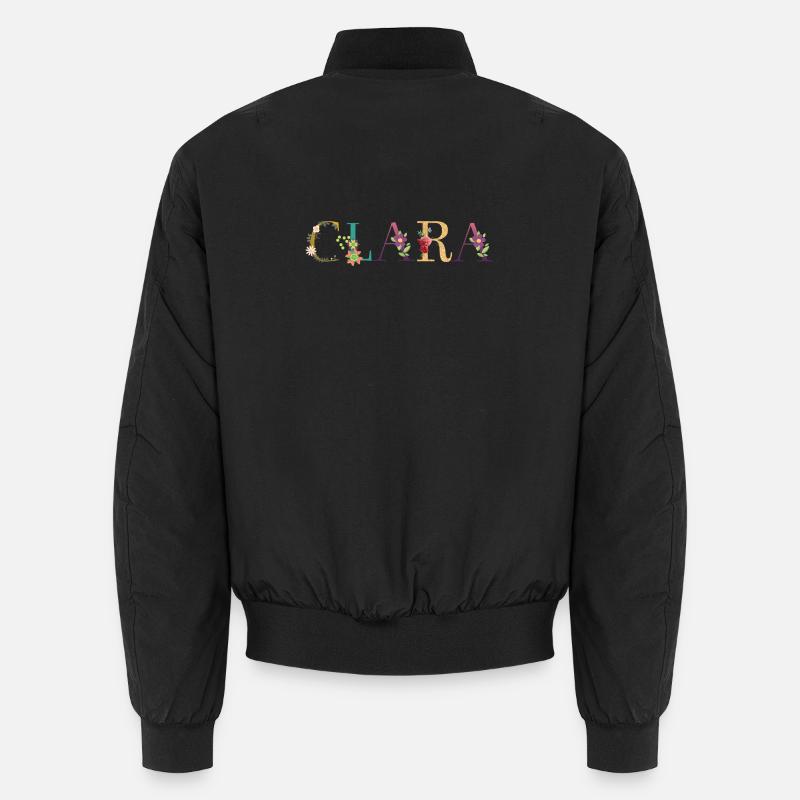 CLARA Name mit Blumen geschmückt Unisex Bomberjacke