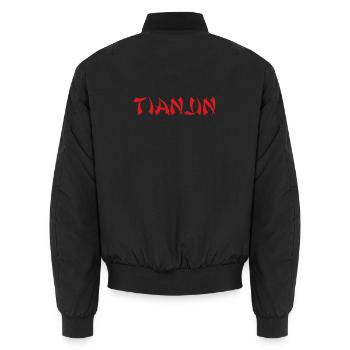 TIANJIN, Chine - Bomber unisexe - noir - Dos - AI Model Male 185 light (185cm)