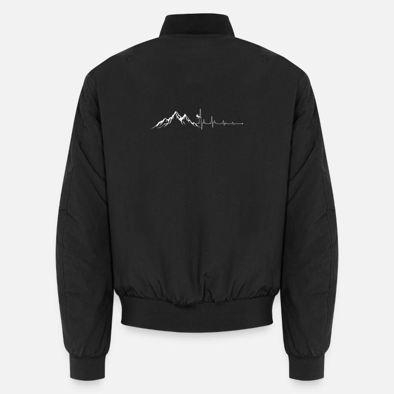 Herzschlag Bergsteigen - Unisex Bomberjacke - Schwarz