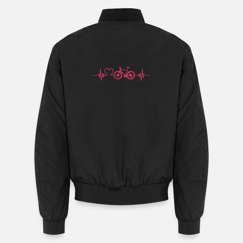 Heartbeat Bicycle Love Unisex Bomber Jacket