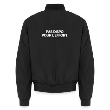 Pas dispo pour l’effort. Humour minimaliste drôle - Bomber unisexe - noir - Dos - AI Model Male 185 light (185cm)
