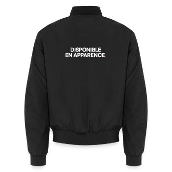 Disponible en apparence - Bomber unisexe - noir - Dos - AI Model Male 185 light (185cm)