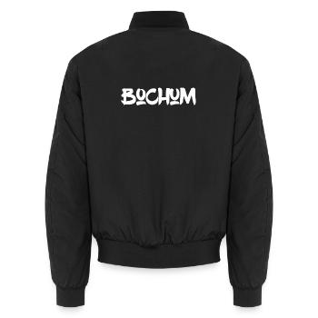 Bochum - Ruhrpott - Ruhr - Pott - Zeche - Kumpel - Unisex Bomberjacke - Schwarz - Hinten - AI Model Male 185 light (185cm)