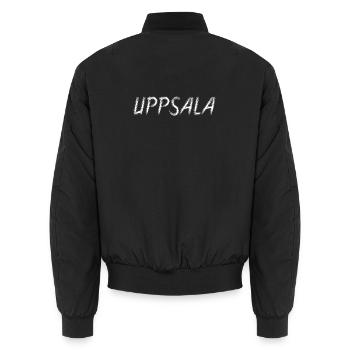 Uppsala Sweden Grunge-Stil-Pinsel - Unisex Bomberjacke - Schwarz - Hinten - AI Model Male 185 light (185cm)