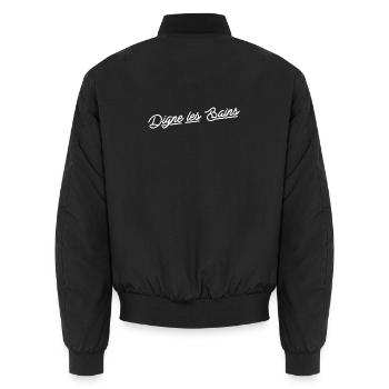 Digne les bains - Bomber unisexe - noir - Dos - AI Model Male 185 light (185cm)