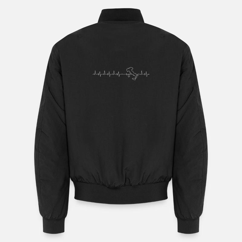 Conception de carte Italie Heartbeat - Bomber unisexe - noir