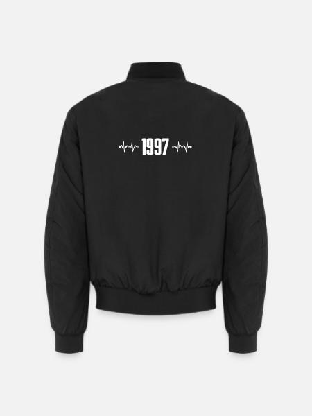 1997 Retro Heartbeat Logo - Unisex Bomber Jacket - black
