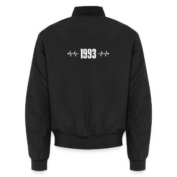 Request design details - Unisex Bomber Jacket - black - Back - AI Model Male 185 light (185cm)