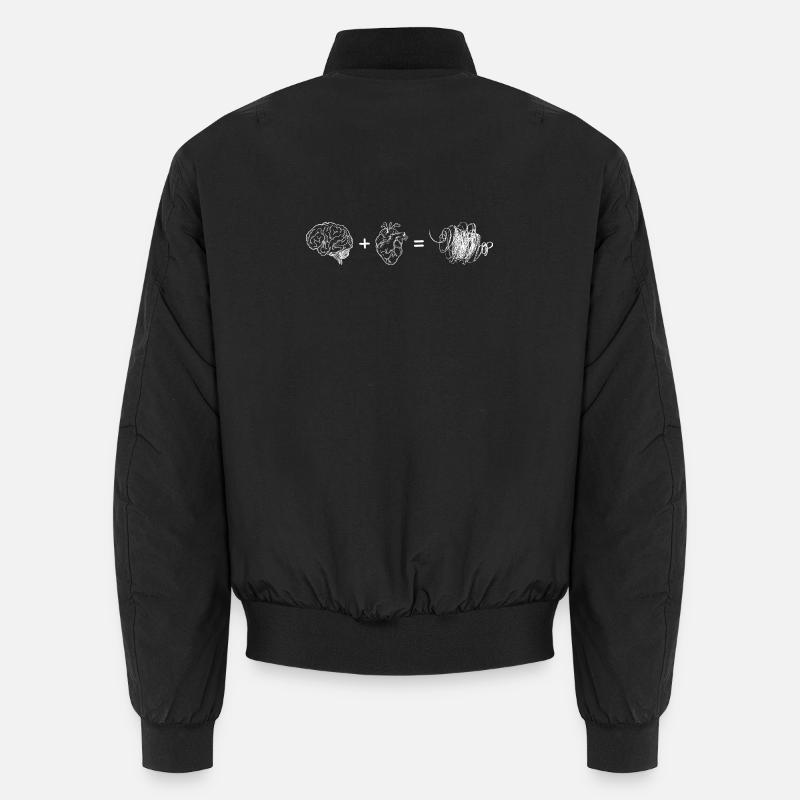 Brain Heart Fusion - Unisex Bomber Jacket - black