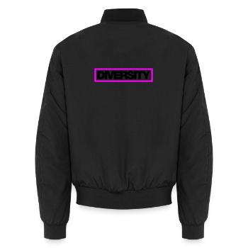 Typo Diversity Contour 2C - Unisex Bomber Jacket - black - Back - AI Model Male 185 light (185cm)