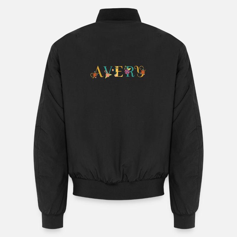 Art du nom AVERY avec fleurs brodées Bomber unisexe