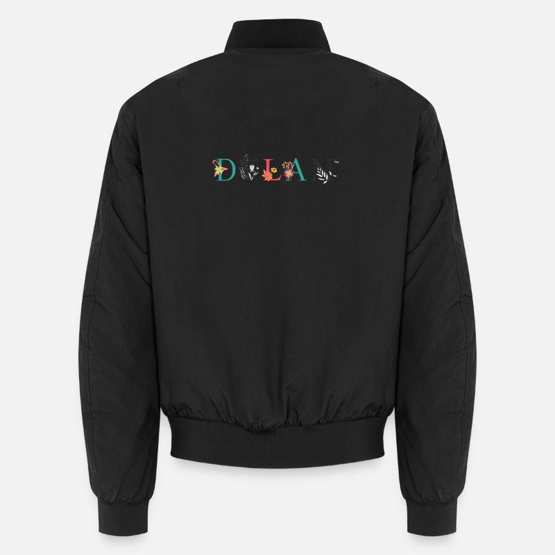 Art du nom DYLAN avec des fleurs brodées Bomber unisexe
