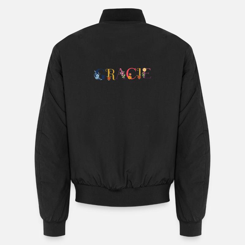 GRACIE Name mit Blumen geschmückt Unisex Bomberjacke