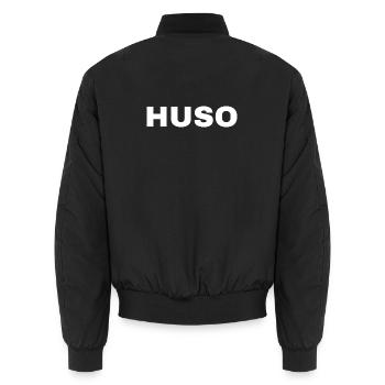 HUGSO - Unisex Bomberjacke - Schwarz - Hinten - AI Model Male 185 light (185cm)
