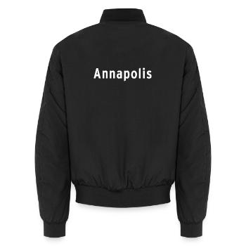Annapolis - Unisex Bomberjacke - Schwarz - Hinten - AI Model Male 185 light (185cm)