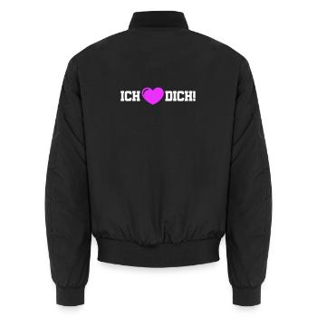I love you heart - Unisex Bomber Jacket - black - Back - AI Model Male 185 light (185cm)