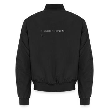 Welcome to Merge Hell – Git Developer Humor - Unisex Bomberjacke - Schwarz - Hinten - AI Model Male 185 light (185cm)