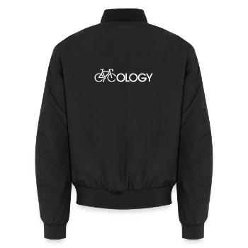 EcoCycle Bicycle Ecology Logo - Unisex Bomber Jacket - black - Back - AI Model Male 185 light (185cm)