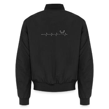 Heartbeat Deer Silhouette - Unisex Bomber Jacket - black - Back - AI Model Male 185 light (185cm)