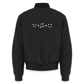 Triste de sourire Élévation musicale - Bomber unisexe - noir - Dos - AI Model Male 185 light (185cm)