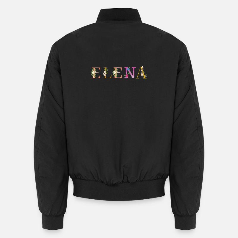 Le nom d’ELENA est décoré de fleurs Bomber unisexe