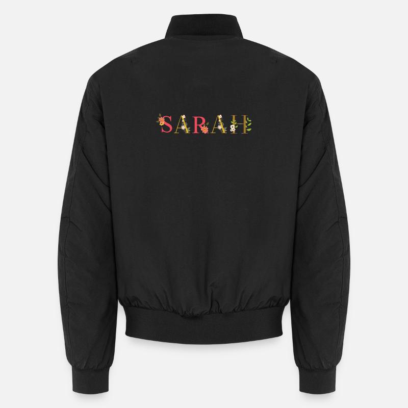 SARAH Name mit Blumen geschmückt Unisex Bomberjacke
