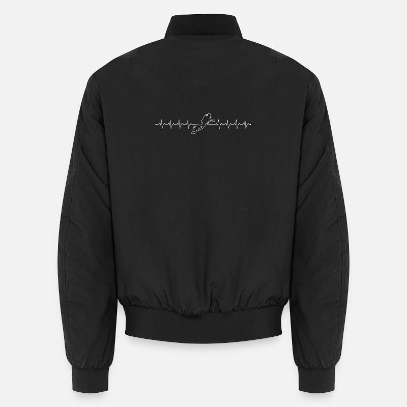 Dynamisches Runner Heartbeat-Design - Unisex Bomberjacke - Schwarz
