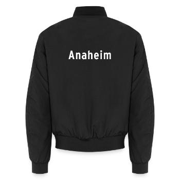 Anaheim - Unisex Bomberjacke - Schwarz - Hinten - AI Model Male 185 light (185cm)