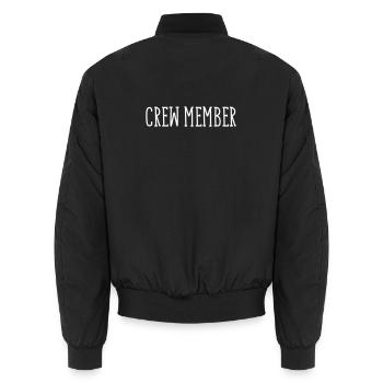 crew_member- - Unisex Bomber Jacket - black - Back - AI Model Male 185 light (185cm)