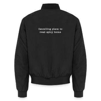 Spicy Books Booktok Bookworm - Unisex Bomber Jacket - black - Back - AI Model Male 185 light (185cm)