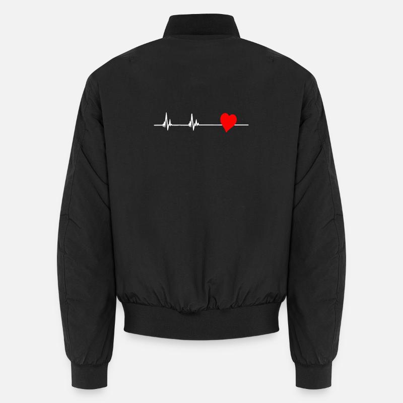 Heartbeat Love Design Unisex Bomber Jacket