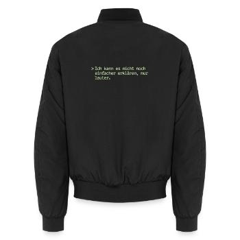 Nicht Einfacher Erklären Nur Lauter Lehrer Büro - Unisex Bomberjacke - Schwarz - Hinten - AI Model Male 185 light (185cm)