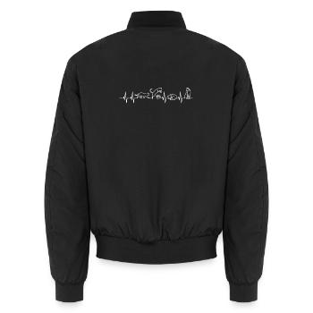 Heartbeat Love Cats - Unisex Bomberjacke - Schwarz - Hinten - AI Model Male 185 light (185cm)