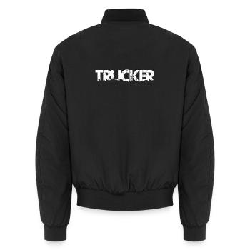 Trucker Lkw-Fahrer - Unisex Bomberjacke - Schwarz - Hinten - AI Model Male 185 light (185cm)