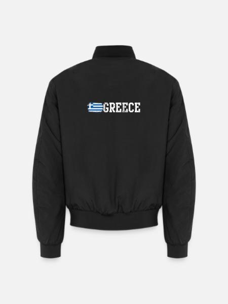 Typografie der griechischen Flaggen-Pinselkunst - Unisex Bomberjacke - Schwarz