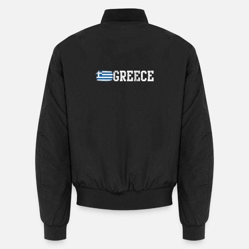 Greece Flag Brush Art Typography Unisex Bomber Jacket