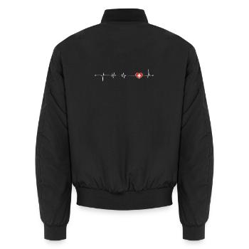 Heartbeat Love Suisse Drapeau - Bomber unisexe - noir - Dos - AI Model Male 185 light (185cm)