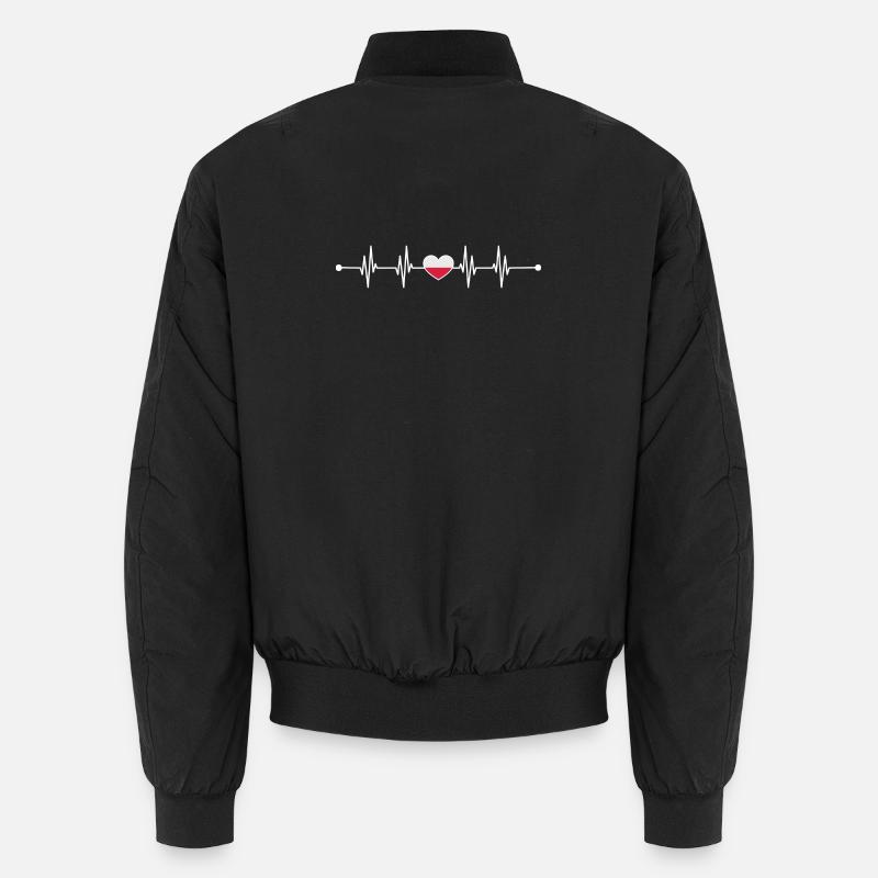 Heartbeat drapeau de la Pologne - Bomber unisexe - noir
