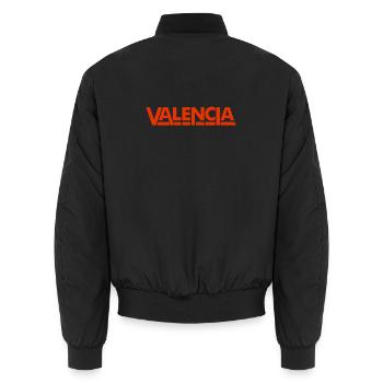 Valencia Spanien Schriftzug Design - Unisex Bomberjacke - Schwarz - Hinten - AI Model Male 185 light (185cm)
